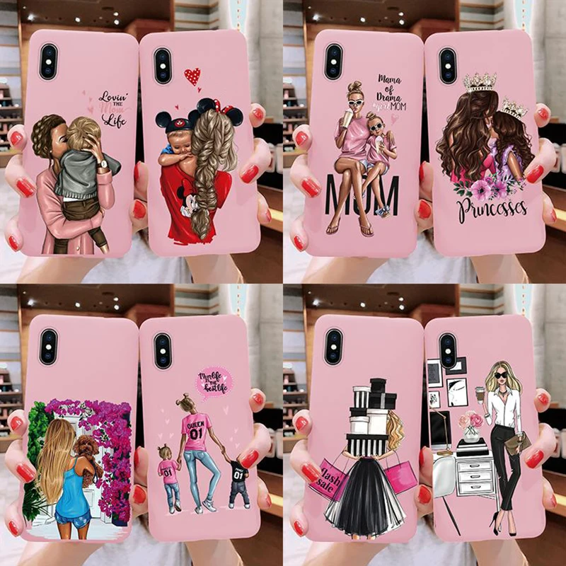 Black Brown Hair Baby Mom Girl Case For iphone 10 8 7 6 6S Plus 5 SE X XS Max XR Soft TPU Pink Case For iphone 7Plus Cover Coque
Black Brown Hair Baby Mom Girl Case For iphone 10 8 7 6 6S Plus 5 SE X XS Max XR Soft TPU Pink Case For iphone 7Plus Cover Coque