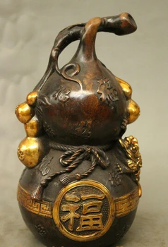 xd 003428 10" Folk Chinese Bronze Gilt Culture FengShui Wealth Golden Toad Fu Gourd Statue
xd 003428 10" Folk Chinese Bronze Gilt Culture FengShui Wealth Golden Toad Fu Gourd Statue