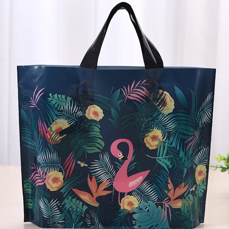 Thick0.16mm Flamingo Flower Plastic Bags 10pcs Navy Shopping Jewelry Packaging Bags Plastic Gift Bag With Hnadle 33x24+6cm
Thick0.16mm Flamingo Flower Plastic Bags 10pcs Navy Shopping Jewelry Packaging Bags Plastic Gift Bag With Hnadle 33x24+6cm