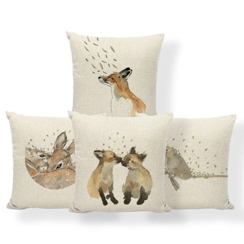 Nordic Style Cushion Case Fall Watercolor Fox Animal Pillow Cushion Art Cute Room Homeware Throw Pillow Covers 43Cm Linen Print
Nordic Style Cushion Case Fall Watercolor Fox Animal Pillow Cushion Art Cute Room Homeware Throw Pillow Covers 43Cm Linen Print