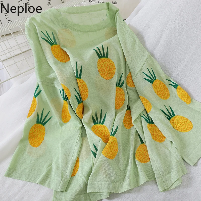 Neploe Pineapple Print Women Blouse Summer Korean O-Neck Three Quarter Sleeve Sleeve Blusa Loose Pullover Ladies Shirts 44718
Neploe Pineapple Print Women Blouse Summer Korean O-Neck Three Quarter Sleeve Sleeve Blusa Loose Pullover Ladies Shirts 44718