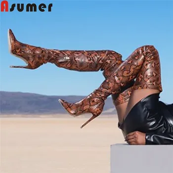 ASUMER fashion new autumn winter boots for women pointed toe zip super high thin heels elegant over the knee boots women 2020
ASUMER fashion new autumn winter boots for women pointed toe zip super high thin heels elegant over the knee boots women 2020