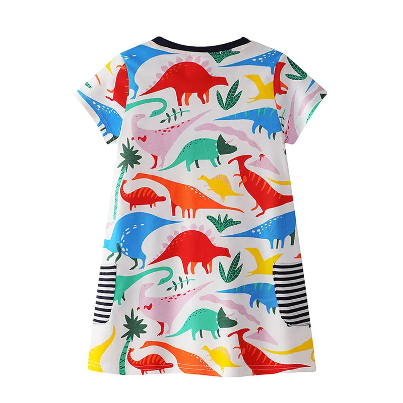 Fashion Baby Girl Dress Dinosaur Print Striped Pocket Summer New Girl Child Clothing Short Sleeve Princess Dress Kids clothes
Fashion Baby Girl Dress Dinosaur Print Striped Pocket Summer New Girl Child Clothing Short Sleeve Princess Dress Kids clothes