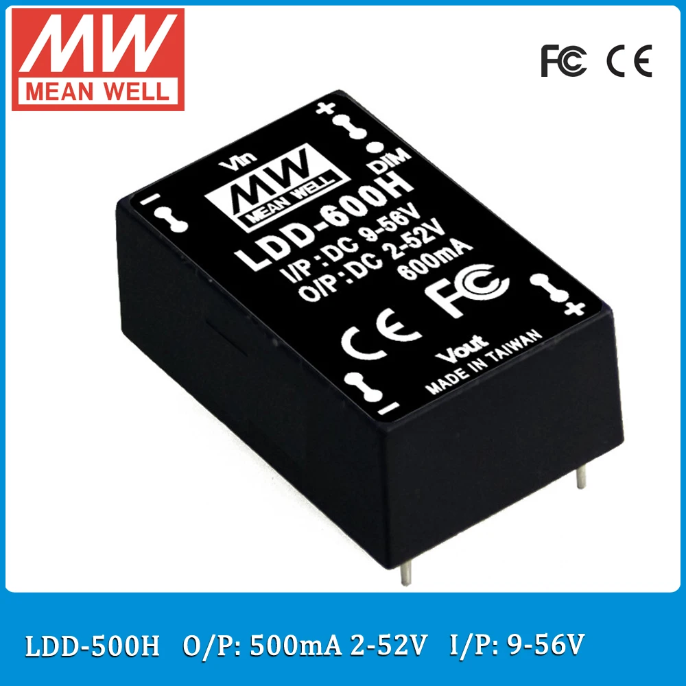 Original MEAN WELL LDD-500H Output 500mA 2-52VDC Input 9-56VDC meanwell DC-DC constant current step-down LED Driver Pin stlye
Original MEAN WELL LDD-500H Output 500mA 2-52VDC Input 9-56VDC meanwell DC-DC constant current step-down LED Driver Pin stlye