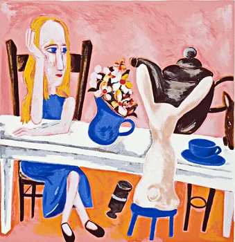 Modern handmade painting girl and rabbit on oil canvas for living room decor and wallpaper
Modern handmade painting girl and rabbit on oil canvas for living room decor and wallpaper
