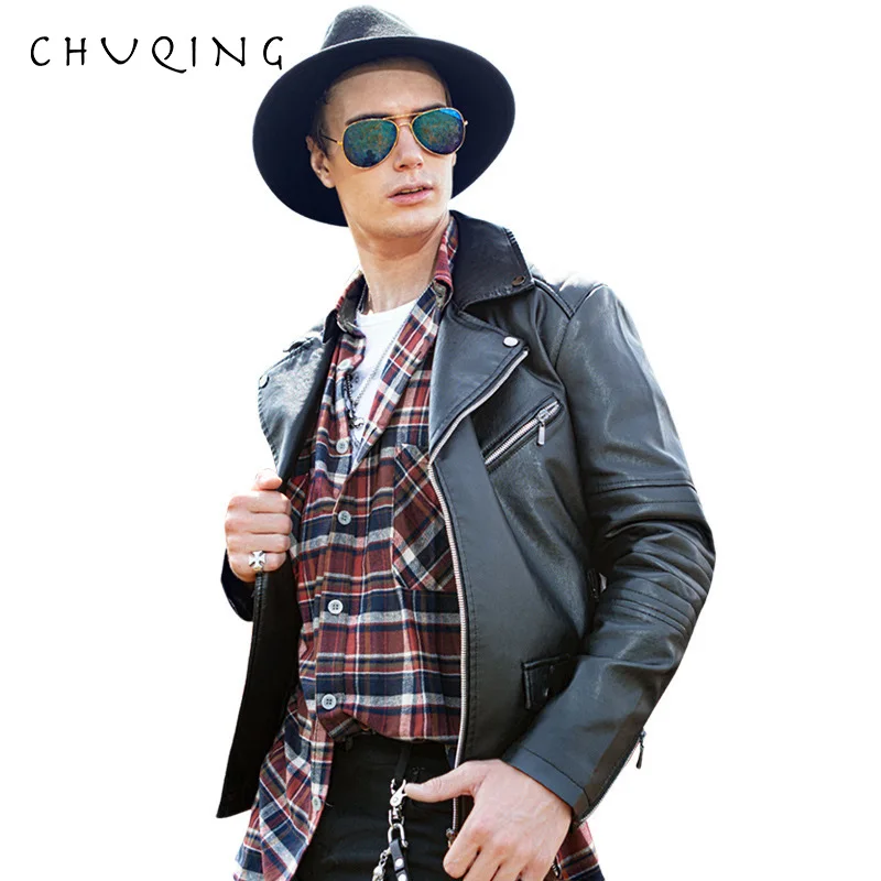 CHUQING 2019 Autumn New Men's Leather Fashion Slim Jacket Motorcycle Leather Men
CHUQING 2019 Autumn New Men's Leather Fashion Slim Jacket Motorcycle Leather Men