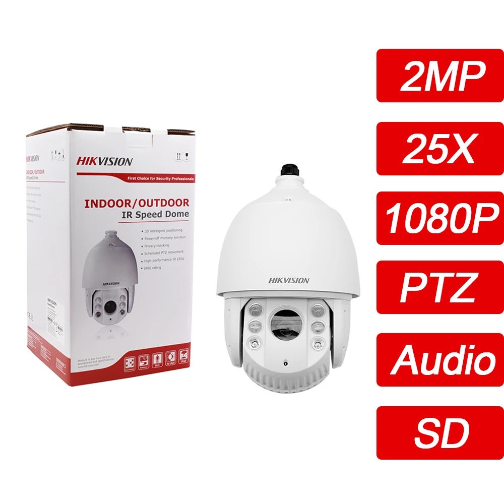 Hikvision 2MP 25x Network IR Security Turret PTZ IP Camera Zoom 4.8-120mm Audio SD PoE Onvif Outdoor CCTV Surveillance HD Camera
Hikvision 2MP 25x Network IR Security Turret PTZ IP Camera Zoom 4.8-120mm Audio SD PoE Onvif Outdoor CCTV Surveillance HD Camera