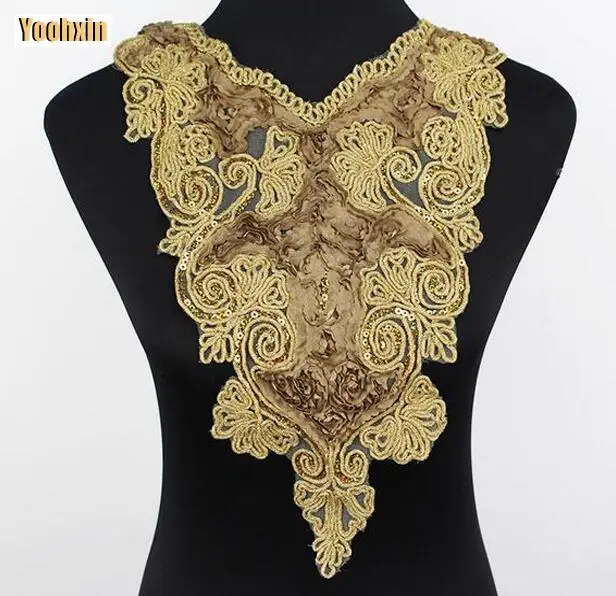 Luxury gold sequin Flower cotton Lace Collar Fabric Trim ribbon DIY Embroidery Applique Sewing craft fringe wide tassel supply
Luxury gold sequin Flower cotton Lace Collar Fabric Trim ribbon DIY Embroidery Applique Sewing craft fringe wide tassel supply
