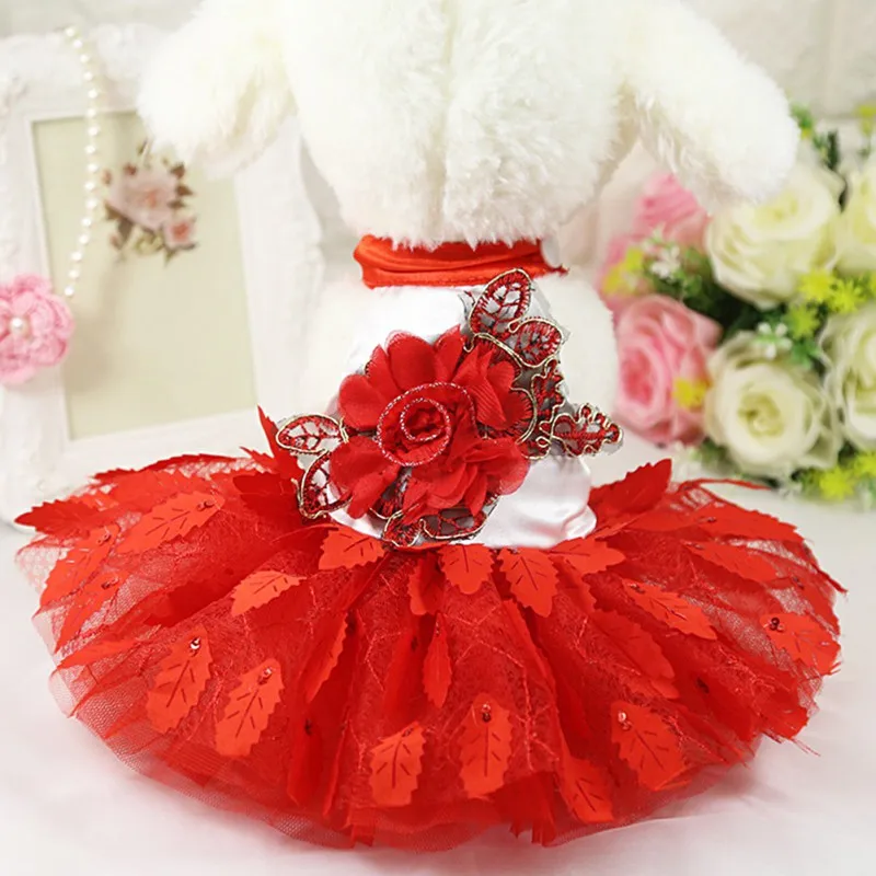 Pet Dogs Clothes Red Purple Summer Shiny Tree Leaves Mesh Princess Dress Big Dress Dogs Supplies
Pet Dogs Clothes Red Purple Summer Shiny Tree Leaves Mesh Princess Dress Big Dress Dogs Supplies