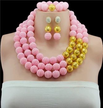 Gold-color African Wedding Bridal Jewelry Set Pink Dubai Wedding Beads African Beads Jewelry Set Women Fashion Free Shipping
Gold-color African Wedding Bridal Jewelry Set Pink Dubai Wedding Beads African Beads Jewelry Set Women Fashion Free Shipping
