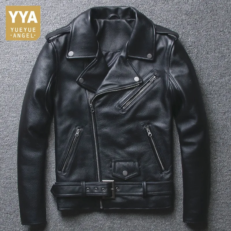 Mens Genuine Leather Jacket Motorcycle Jacket Black High Quality Cowhide Biker Real Leather Coat Men Slim Fit Zippers Clothes
Mens Genuine Leather Jacket Motorcycle Jacket Black High Quality Cowhide Biker Real Leather Coat Men Slim Fit Zippers Clothes