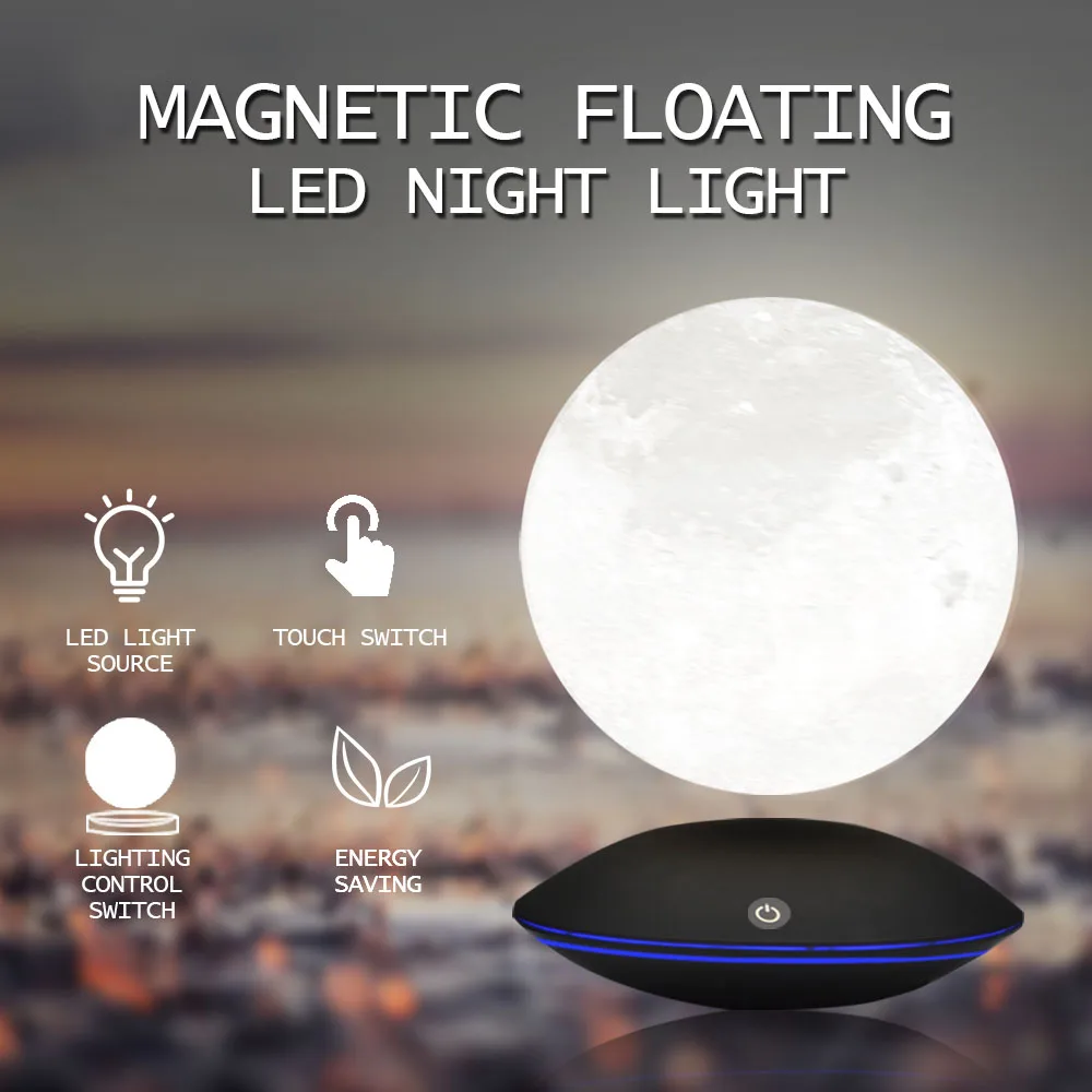 Magnetic Levitating 13.5CM 3D Moon Lamp 360 Rotating Night Light Floating Touch Romantic Gifts Home Decorations for Bedroom Desk
Magnetic Levitating 13.5CM 3D Moon Lamp 360 Rotating Night Light Floating Touch Romantic Gifts Home Decorations for Bedroom Desk