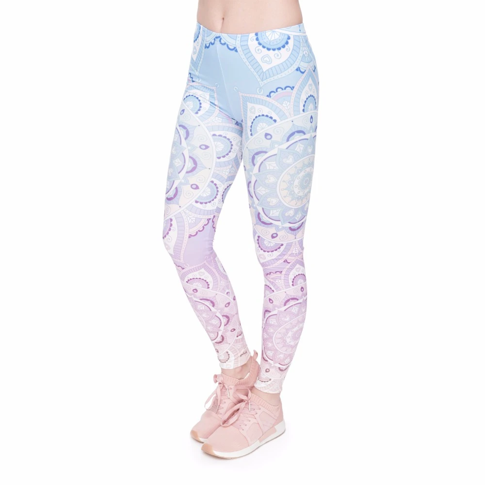 Custom Leggings Women High Waist Soft Yoga Workout Stretch Printed Purple Leaves Stretchy Capris Pants