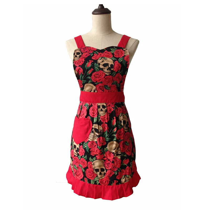 Skull Red Rose Retro Kitchen Apron Woman Cotton Apron Avental de Cozinha Divertido Tablier Cuisine Pinafore Apron Vintage
Skull Red Rose Retro Kitchen Apron Woman Cotton Apron Avental de Cozinha Divertido Tablier Cuisine Pinafore Apron Vintage