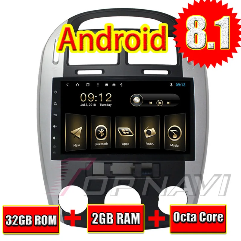 Auto Multimedia for KIA Cerato 2007 2008 2009 2010 2011 2012 2013 2014 2015 2016 Android 8.1'' Topnavi Car Media Audio Player
Auto Multimedia for KIA Cerato 2007 2008 2009 2010 2011 2012 2013 2014 2015 2016 Android 8.1'' Topnavi Car Media Audio Player