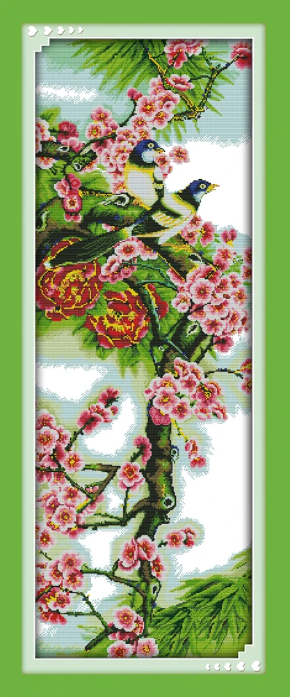 

The plum blossom cross stitch kit 14ct 11ct count print canvas stitching embroidery DIY handmade needlework
