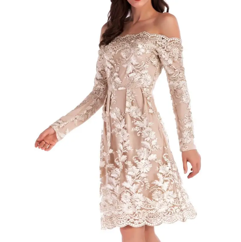 Women Summer party dress strapless solid bohemian embroidery print slash neck wrist dress
Women Summer party dress strapless solid bohemian embroidery print slash neck wrist dress
