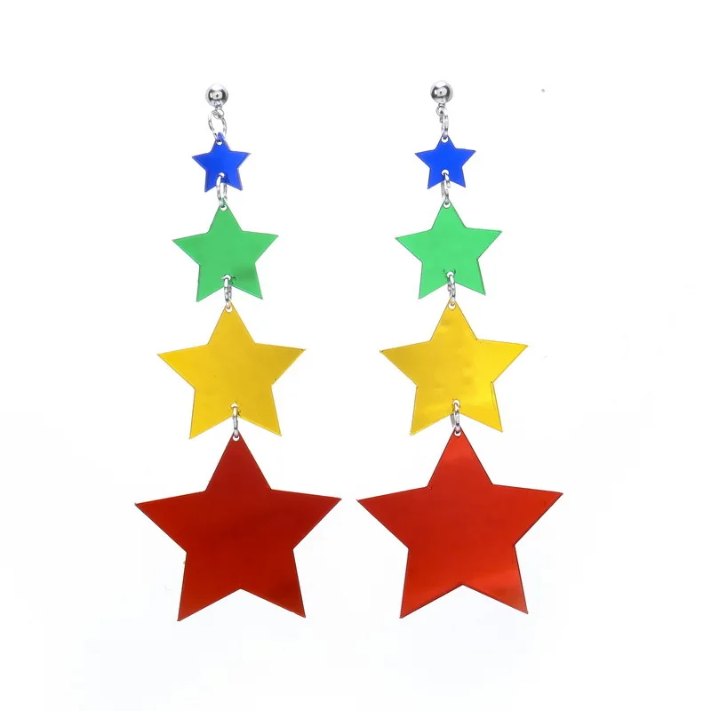 Polychrome five-pointed star Acrylic Drop Earring Women 2019 new Fashion Night club Bright Mirror Pentagram long Earrings E19073
Polychrome five-pointed star Acrylic Drop Earring Women 2019 new Fashion Night club Bright Mirror Pentagram long Earrings E19073