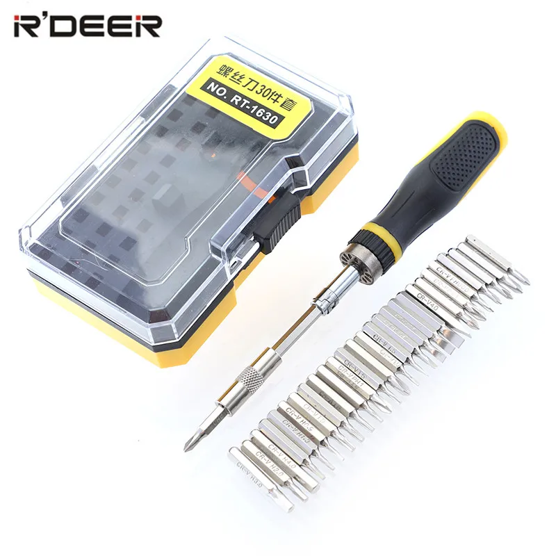 RDEER 30 Pcs Ratchet Wheel Type Magnetic Screwdriver Set Phillips Slotted Pozidriv Torx Screwdrivers Combination Hand Tool Set
RDEER 30 Pcs Ratchet Wheel Type Magnetic Screwdriver Set Phillips Slotted Pozidriv Torx Screwdrivers Combination Hand Tool Set