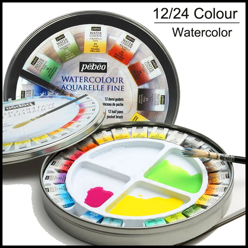 24 Colors Professional Water color Paints Set Pebeo Solid Watercolor Aquarelle Box Colors Art Painting for Artist Tools Sets
24 Colors Professional Water color Paints Set Pebeo Solid Watercolor Aquarelle Box Colors Art Painting for Artist Tools Sets
