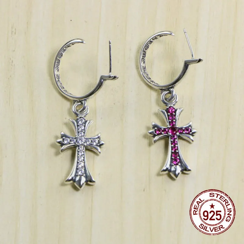 925 sterling silver earrings cross personality fashion classic punk style new wave earrings jewelry to send lover's gift 2019
925 sterling silver earrings cross personality fashion classic punk style new wave earrings jewelry to send lover's gift 2019