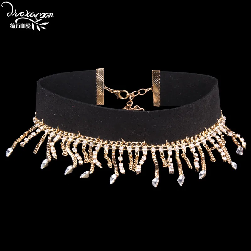 

Dvacaman Brand 2018 Women Party Chokers Vintage Leather Chain Statement Necklace&Pendant Collar Custom Jewelry Bijoux Femme U53