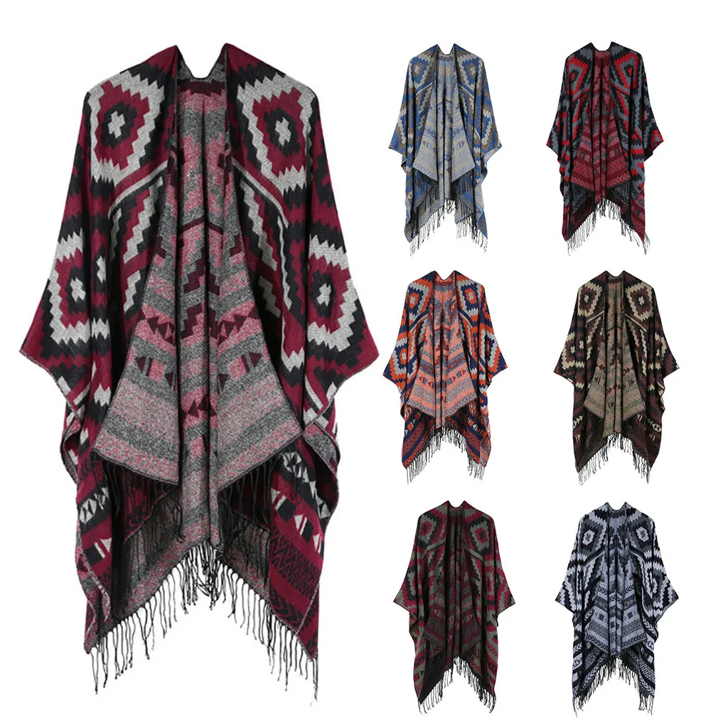 Fashion Winter Oversized Color Block Tassel Shawl Wrap Open Front Women Poncho Capes #30
Fashion Winter Oversized Color Block Tassel Shawl Wrap Open Front Women Poncho Capes #30