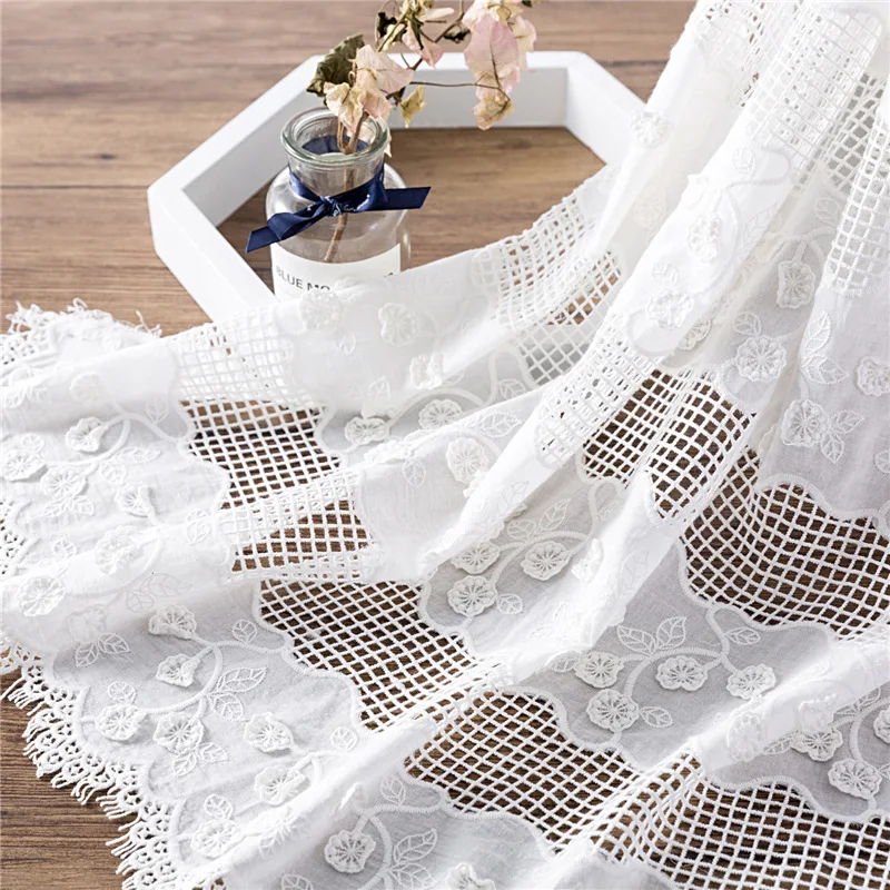 Natural-white Cotton Cloth Hollow-out Embroidery Lace Fabric Handmade DIY Clothes Sewing Accessories Width 130cm 1Yard
Natural-white Cotton Cloth Hollow-out Embroidery Lace Fabric Handmade DIY Clothes Sewing Accessories Width 130cm 1Yard