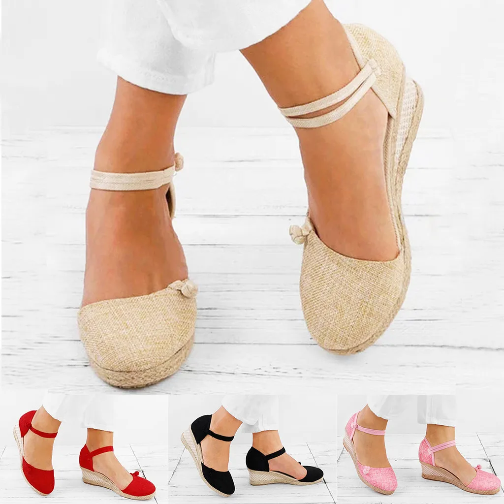 Women Flats Espadrilles Sandals 2019 Summer Ankle Strap Retro Linen Canvas Wedge Round Toe Lace up Hemp Shoes Woman
Women Flats Espadrilles Sandals 2019 Summer Ankle Strap Retro Linen Canvas Wedge Round Toe Lace up Hemp Shoes Woman