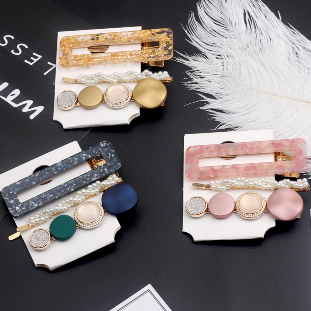 New 3PCS/Set Fashion Pearls Acetate Geometric Hair Clips For Women Girls Headband Sweet Hairpins Barrettes Hair Accessories Set
New 3PCS/Set Fashion Pearls Acetate Geometric Hair Clips For Women Girls Headband Sweet Hairpins Barrettes Hair Accessories Set