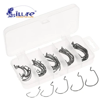 ilure 50 Pcs/lot fishing hook carbon steel crank hook 5 size soft bait fishing hook with storage box fishing tackle accessories
ilure 50 Pcs/lot fishing hook carbon steel crank hook 5 size soft bait fishing hook with storage box fishing tackle accessories