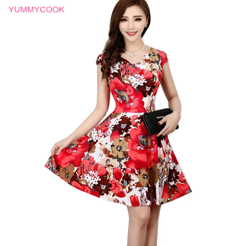 Hot Summer Mid-aged Milk Silk Dress Elegant Slim Fashion Short Sleeve Flower Print Dress Plus Size Summer A-Line Dress Female483
Hot Summer Mid-aged Milk Silk Dress Elegant Slim Fashion Short Sleeve Flower Print Dress Plus Size Summer A-Line Dress Female483
