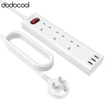 

dodocool Surge Protector Power Strip with 3 USB Charging Ports and 3-Outlets On/Off Switch for Smartphones Tablets Computers
