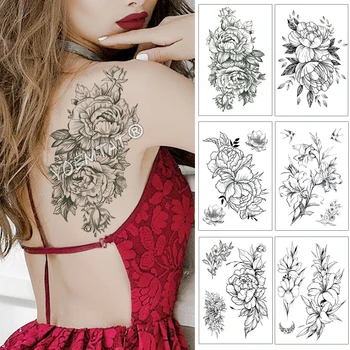 Big Rose Peony Lily Lotus Henna Flower Waterproof Temporary Tattoo Sticker Black Tatto Body Art Arm Hand Fake Tatoo For Women
Big Rose Peony Lily Lotus Henna Flower Waterproof Temporary Tattoo Sticker Black Tatto Body Art Arm Hand Fake Tatoo For Women
