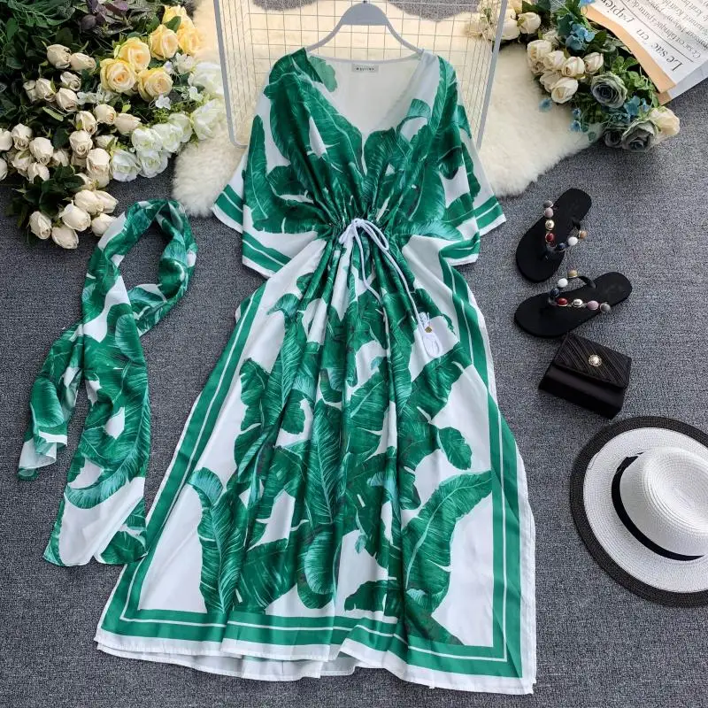 2019 Banana Leaf Green Loose Plus Size Maxi Dress Women's Drawstring Lace V-neck Chiffon Dress Bat Sleeve Runway Dress Summer
2019 Banana Leaf Green Loose Plus Size Maxi Dress Women's Drawstring Lace V-neck Chiffon Dress Bat Sleeve Runway Dress Summer