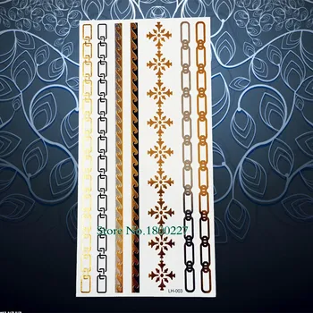 1PC Snowflake Chain Bracelet Design Gold Brown Tattoo Arm Leg Jewel Flash Temporary Tattoo Sticker Waterproof Anklet Fake Tatoos
1PC Snowflake Chain Bracelet Design Gold Brown Tattoo Arm Leg Jewel Flash Temporary Tattoo Sticker Waterproof Anklet Fake Tatoos