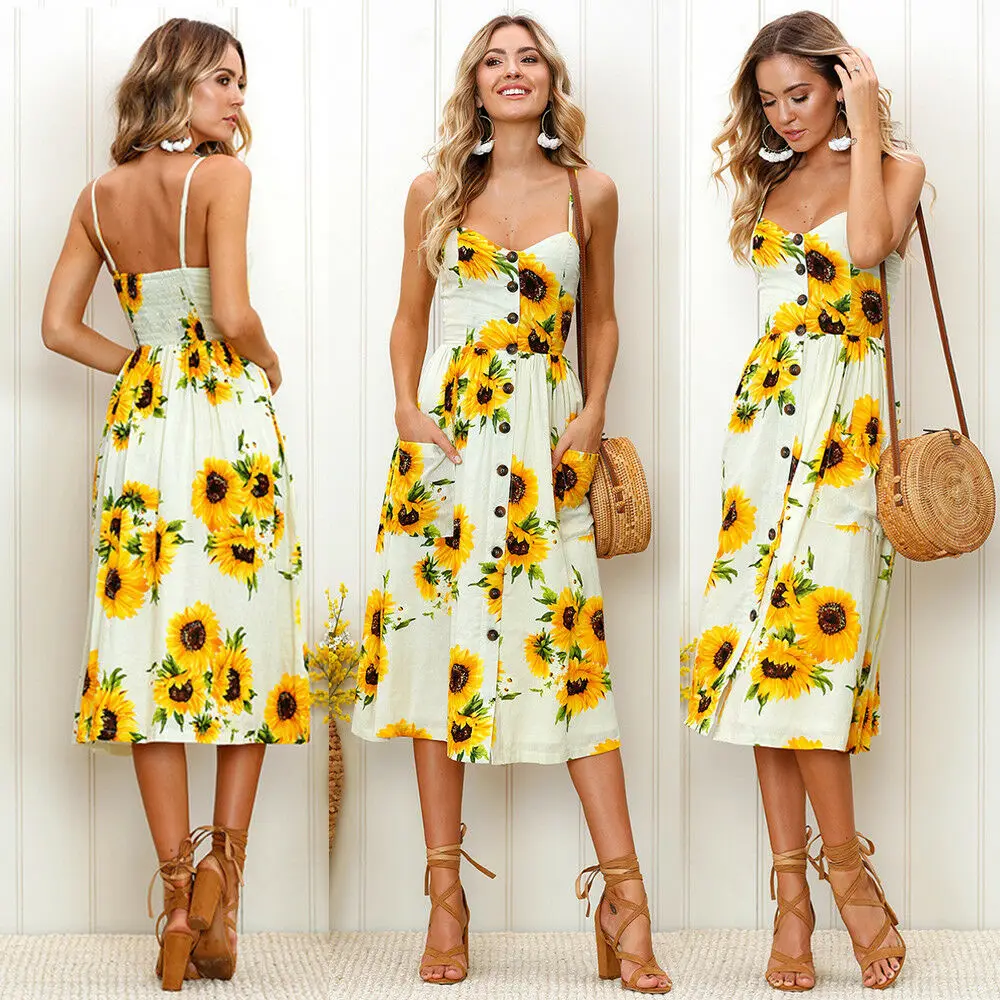 Women Floral Printed Dress 2019 Summer Casual Sleeveless Holiday Beach Maxi Evening Party Dress Femme Vestidos
Women Floral Printed Dress 2019 Summer Casual Sleeveless Holiday Beach Maxi Evening Party Dress Femme Vestidos