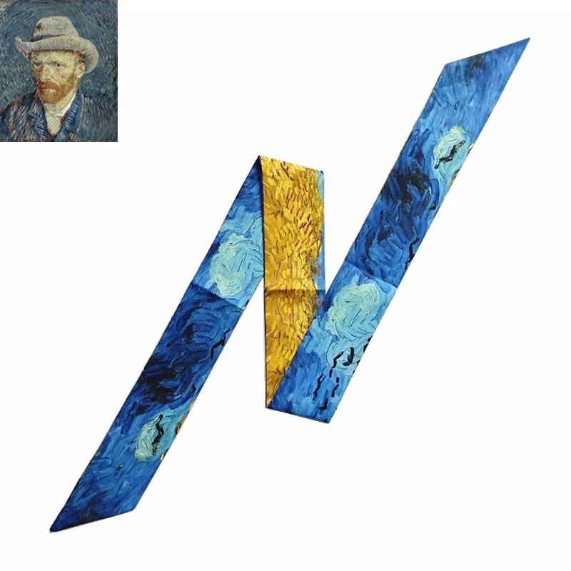 Van Gogh Oil Painting Multi-function Bag Scarves Skinny Scarves For Ladies 2019 New Design Silk Scarf Women Head Scarf kerchief
Van Gogh Oil Painting Multi-function Bag Scarves Skinny Scarves For Ladies 2019 New Design Silk Scarf Women Head Scarf kerchief