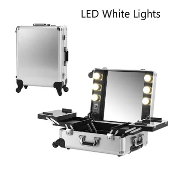 Silver LED White Light Makeup Artist Train Box Aluminum Rolling Cosmetic Case Makeup LED Lighting Studio
Silver LED White Light Makeup Artist Train Box Aluminum Rolling Cosmetic Case Makeup LED Lighting Studio