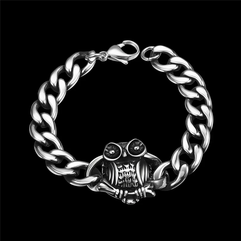 Owl Charm Bracelets Hiphop Rock 316L Stainless Steel Cool Jewelry Gift for Birthday Party Male Accessories Pulsera men bracelet
Owl Charm Bracelets Hiphop Rock 316L Stainless Steel Cool Jewelry Gift for Birthday Party Male Accessories Pulsera men bracelet