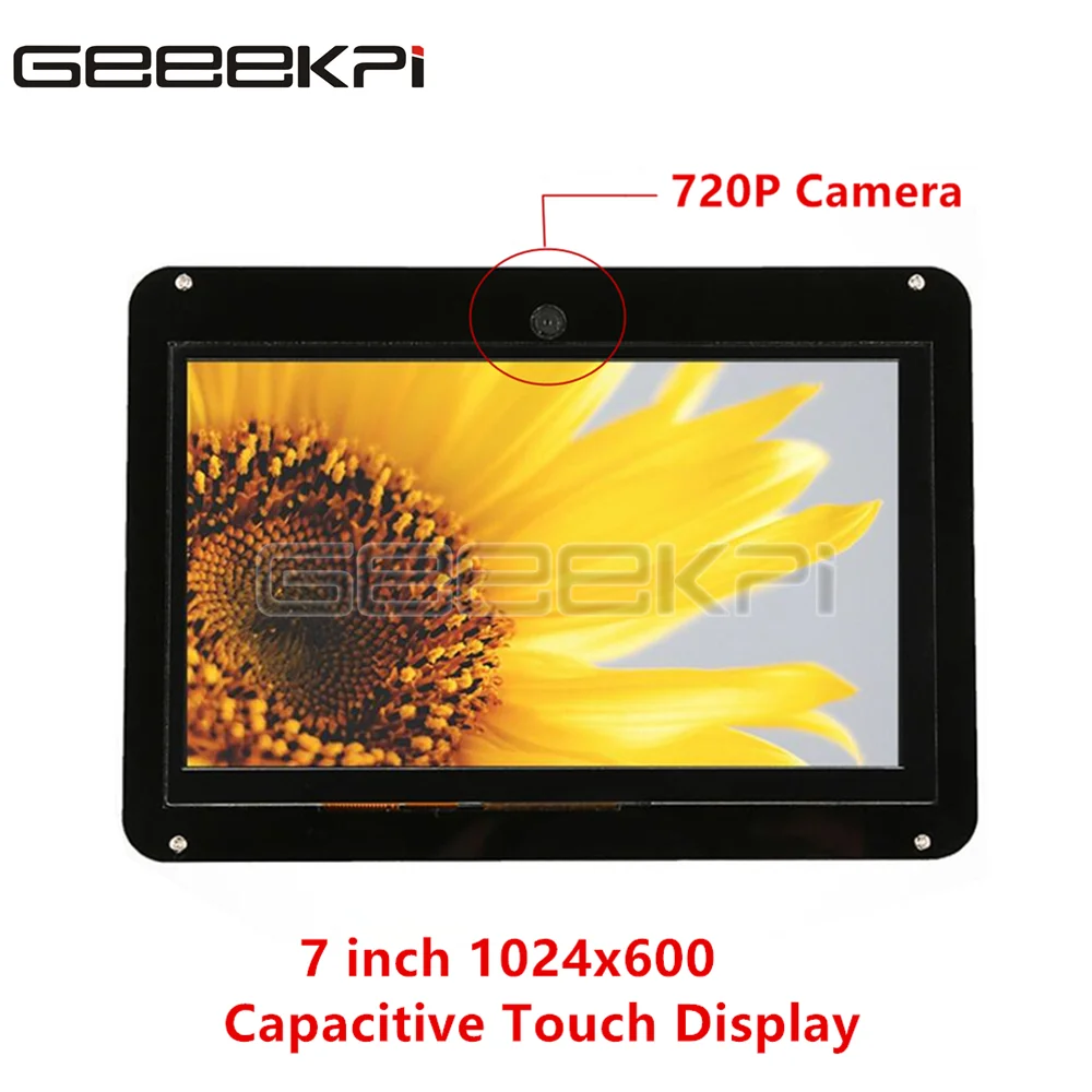 

GeeekPi Free Driver 7" 1024x600 Capacitive Touch Display Screen Kit with 720P Camera for Raspberry Pi/Windows/Beaglebone Black
