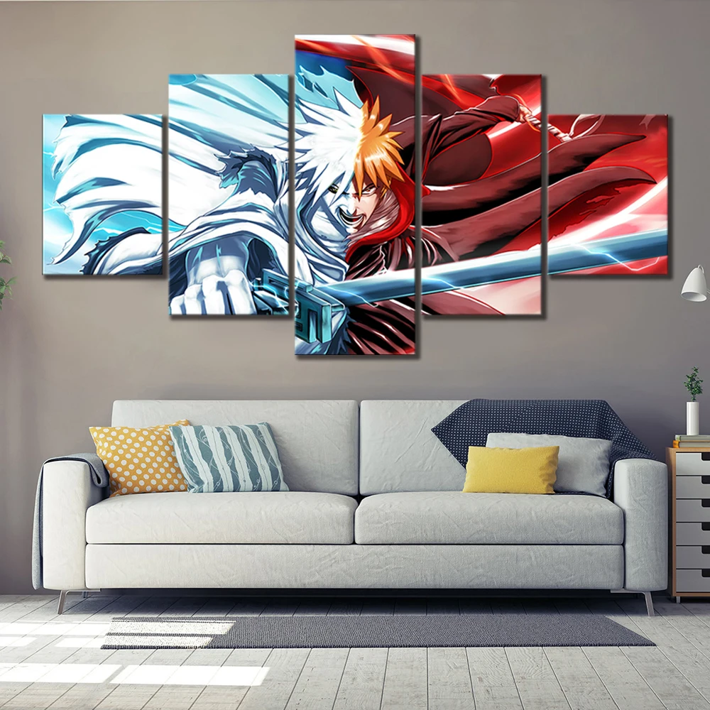 HD Pictures 5 Piece Kurosaki Ichigo BLEACH Anime Poster Cartoon Wall Pictures for Living Room Decor
HD Pictures 5 Piece Kurosaki Ichigo BLEACH Anime Poster Cartoon Wall Pictures for Living Room Decor