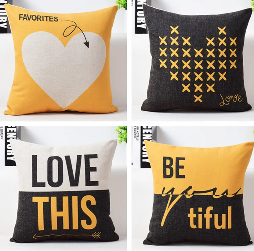 Yellow Heart Linen Pillow Cover Geometric Love This Cushion Cover Home Decorative Pillow Case 45x45cm/30x50cm
Yellow Heart Linen Pillow Cover Geometric Love This Cushion Cover Home Decorative Pillow Case 45x45cm/30x50cm