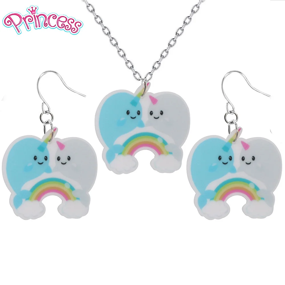 2019 New Fashion Girls Kids Gift Jewelry Dolphin Unicorns Rainbow Earring Pendant Short Chain Necklace Xmas Gift Wholesale KS77
2019 New Fashion Girls Kids Gift Jewelry Dolphin Unicorns Rainbow Earring Pendant Short Chain Necklace Xmas Gift Wholesale KS77