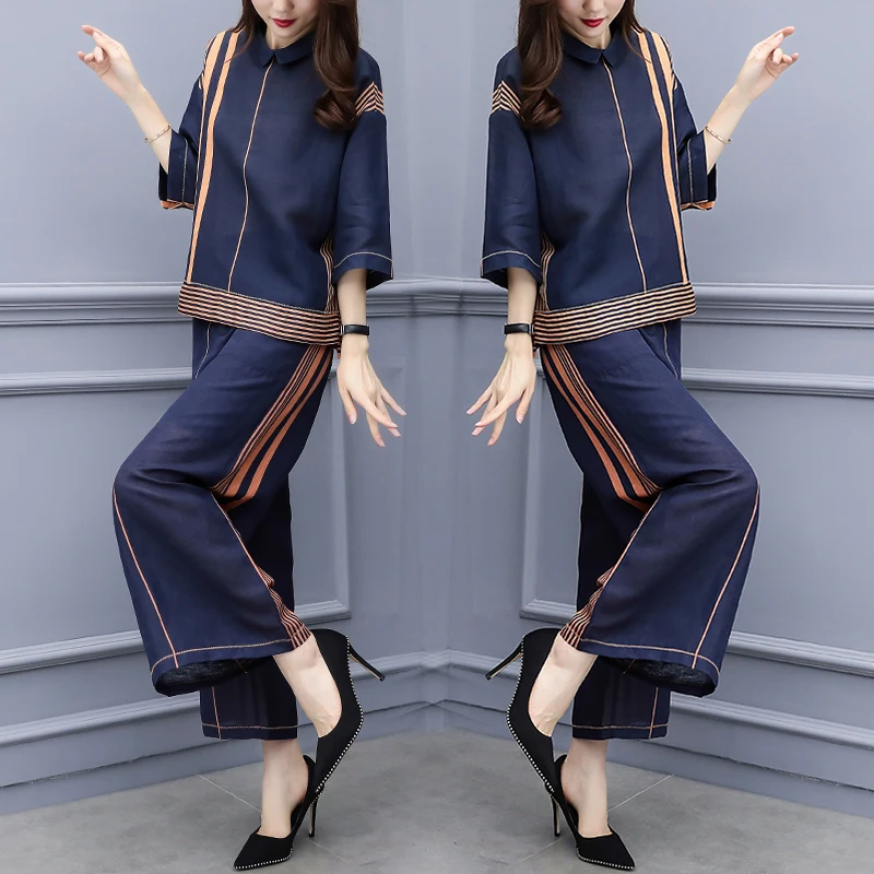 Stylish Conjunto Feminino Year-old Female Costume Striped Stitching Woman Suit Two Piece Set Ensemble Femme Deux Pieces
Stylish Conjunto Feminino Year-old Female Costume Striped Stitching Woman Suit Two Piece Set Ensemble Femme Deux Pieces