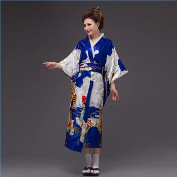 Blue Japanese Traditional Woman Silk Kimono Sexy Yukata Gown With Obi Evening Dress Performance Dance Dress One Size NK007
Blue Japanese Traditional Woman Silk Kimono Sexy Yukata Gown With Obi Evening Dress Performance Dance Dress One Size NK007