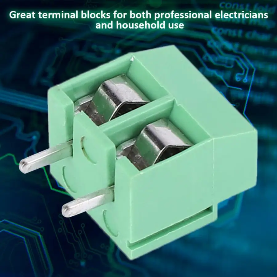 50pcs 2-Pin Terminal Block 5mm Pitch Mount Screw Terminal Block Wiring Connector 26-14AWG
50pcs 2-Pin Terminal Block 5mm Pitch Mount Screw Terminal Block Wiring Connector 26-14AWG