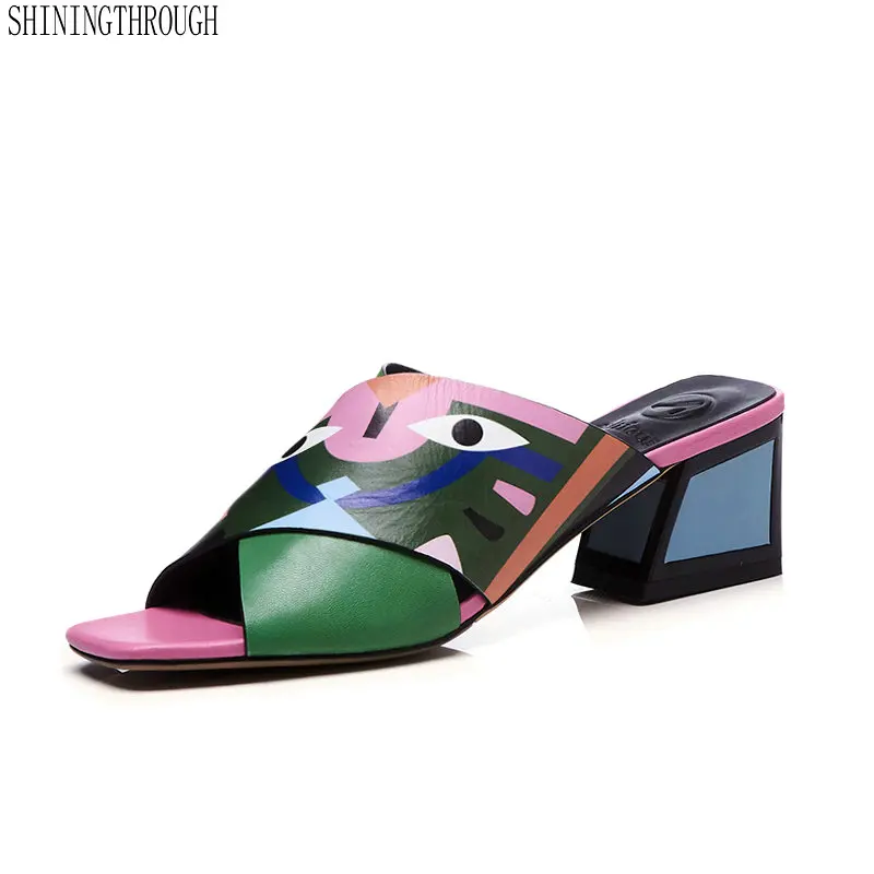 Sexy Women High Heels slippers Fashion Prints Party Wedding Shoes Woman Comfort Quality genuine Leather Summer Sandals
Sexy Women High Heels slippers Fashion Prints Party Wedding Shoes Woman Comfort Quality genuine Leather Summer Sandals