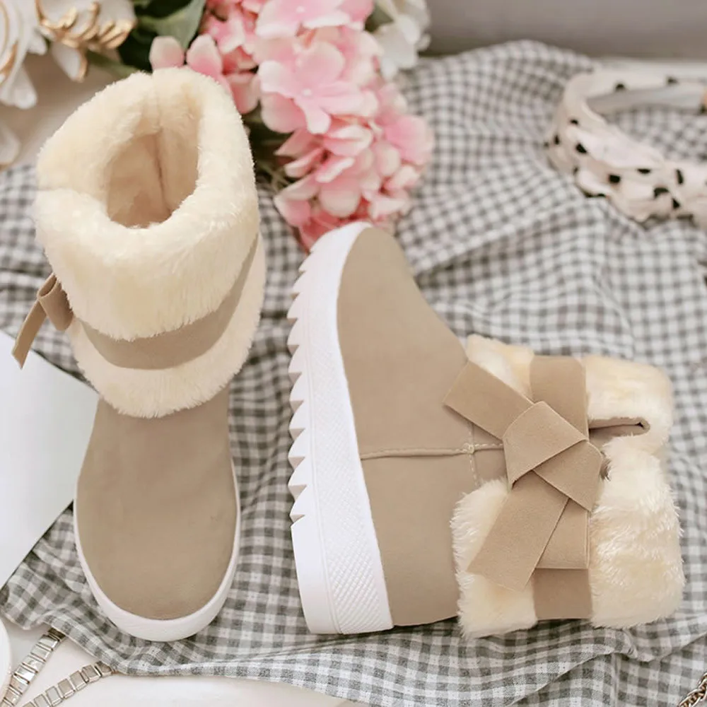 Bowknot Women Boots Warm Winter Women Shoes Plus Size Female Flock Ankle Boot For Woman Botas Mujer Ladies Snow Boots
Bowknot Women Boots Warm Winter Women Shoes Plus Size Female Flock Ankle Boot For Woman Botas Mujer Ladies Snow Boots