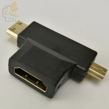 Top Sale Mini 3 in 1 HDMI Female to Mini HDMI Male + Micro HDMI Male Adapter Metal/Plastic Connector Black Free Shipping 100 PCS
Top Sale Mini 3 in 1 HDMI Female to Mini HDMI Male + Micro HDMI Male Adapter Metal/Plastic Connector Black Free Shipping 100 PCS